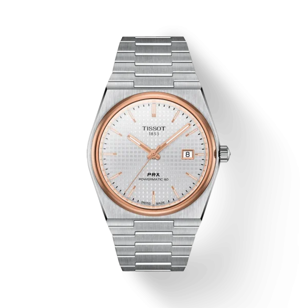 TISSOT PRX POWERMATIC 80 gold bezel white Dial Men's Watch in Bangladesh