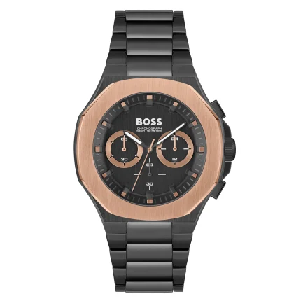 Hugo Boss Taper 1514090 Chronograph Men’s Watch – Stainless Steel, Black Dial, 50M Water Resistant