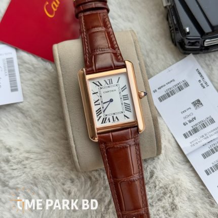 Cartier Tank | Master Grade | Brown Belt Rose gold body