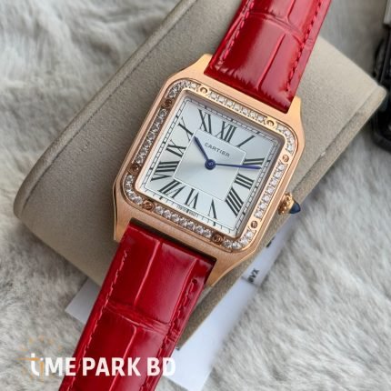 Cartier Santos | Master Grade | Slim Profile | Stone edition Red leather belt