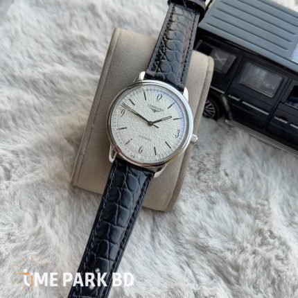 Longiness Automatic movement | White dial leather belt watch |Classic vibe silver