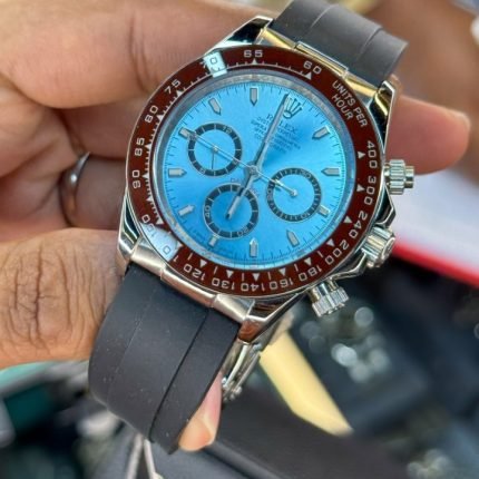 Rolex Daytona Burgendy bezel with tiffany dial | Chronograph | Open back case