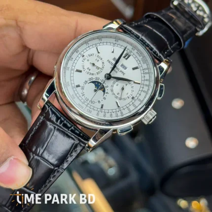 Patek Philippe | Grand Complications Perpetual Calendar Moonphase Chronograph | White dial