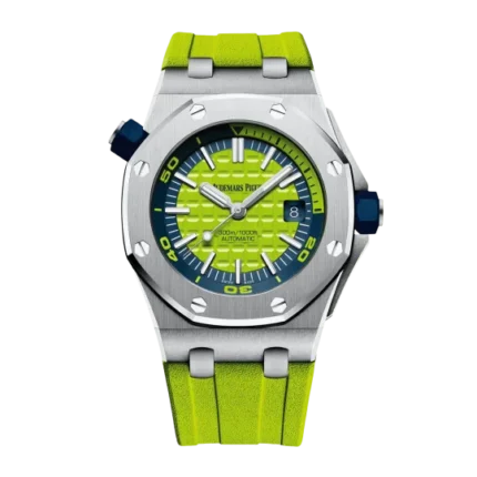 Audemars Piguet 15710ST.OO.A002CA.02 Royal Oak Offshore Diver 42mm GreenIndex Steel Rubber Green
