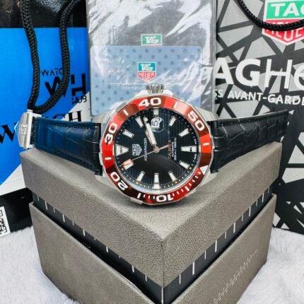 Tag Heuer Aquaracer 300M Calibre 5 Automatic Ceramic Bezel Genuine Leather Strap Men’s Watch