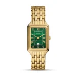 Fossil ES5341 Raquel green dial gold-tone ladies watch front view