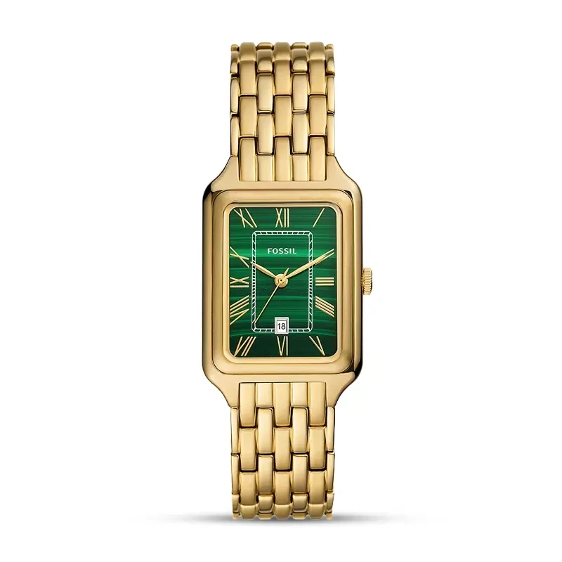 ES5341-main Fossil ES5341 Raquel green dial gold-tone ladies watch front view