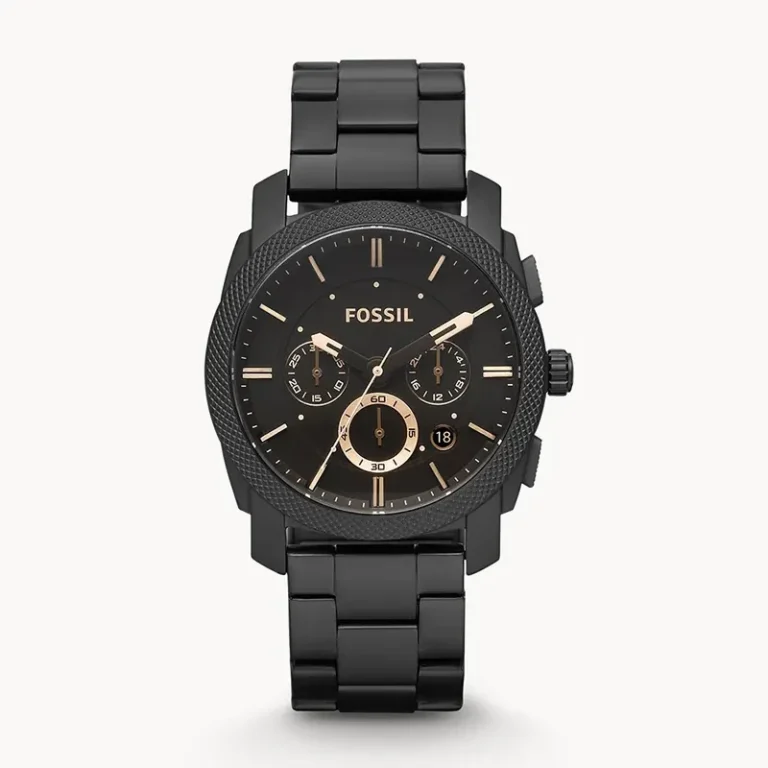 Fossil Machine FS4682 black chronograph watch front view
