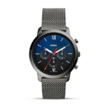 Fossil FS5383 Neutra black blue dial men's watch front view