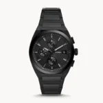 Fossil Everett FS5797 black chronograph watch front view