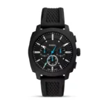 Fossil Machine FS6099 black silicone chronograph front view