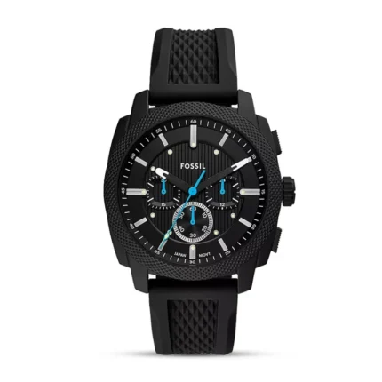 Fossil Machine FS6099 black silicone chronograph front view