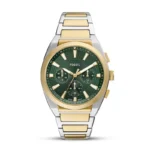 Fossil FS6106 Everett green dial two-tone men's watch front view