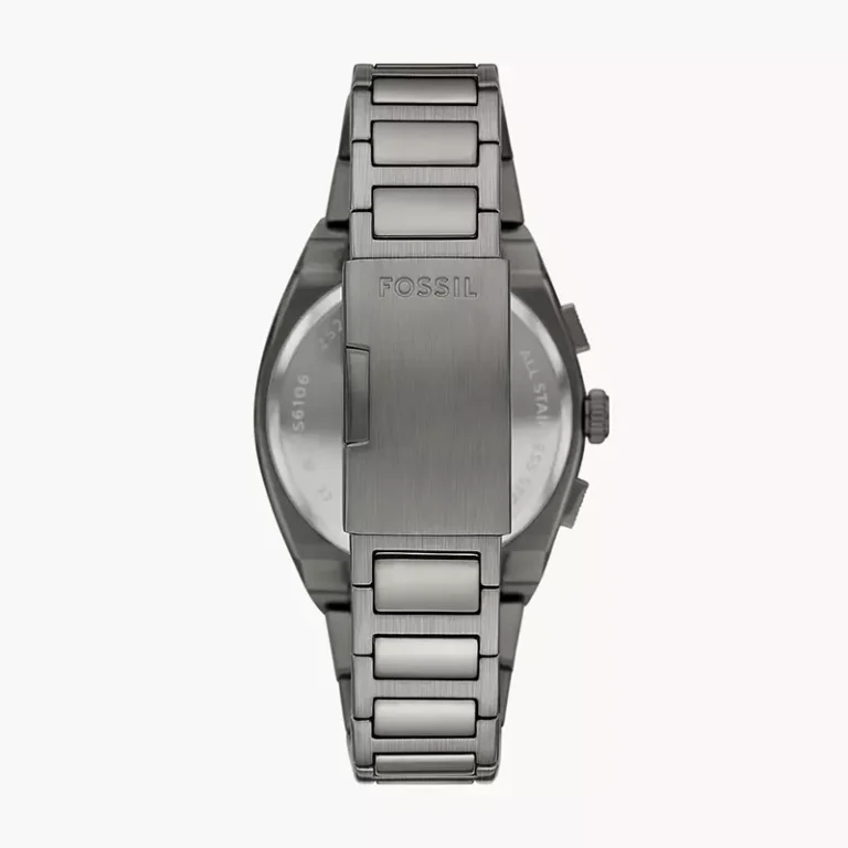 Fossil FS6107 Everett smoke chronograph men's watch detail view