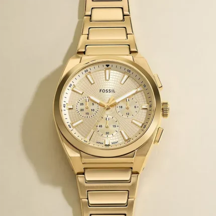 Fossil FS6119 Everett champagne dial men's watch detail view