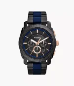 Fossil Machine FS5164 black dial men's chronograph watch front view