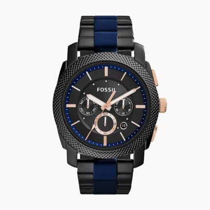 Fossil Machine FS5164 black dial men's chronograph watch front view
