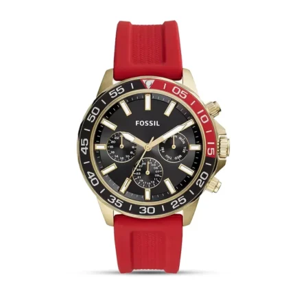 Fossil Bannon Chronograph Black Dial Silicone Men's Watch front view