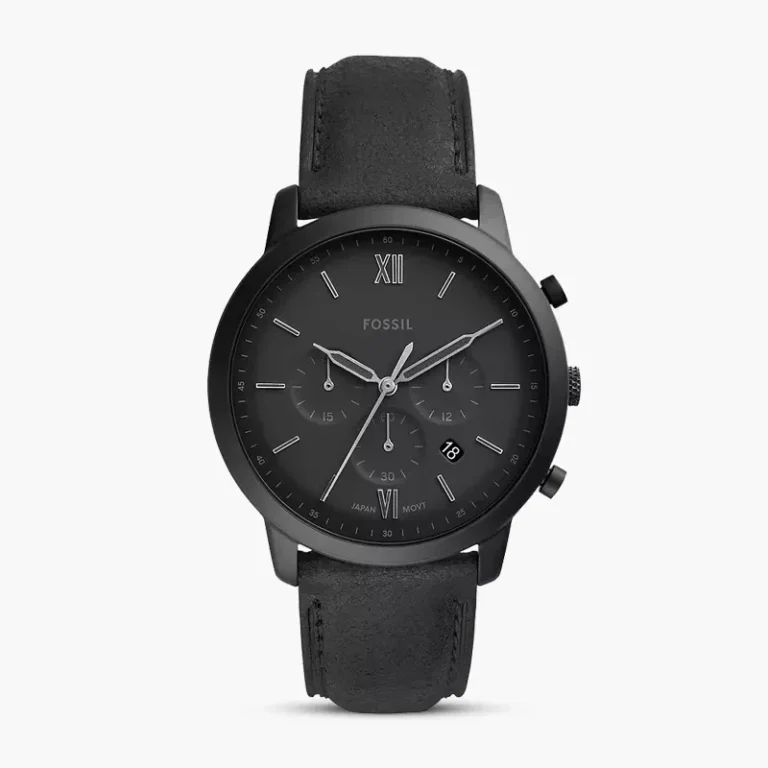 Fossil Neutra Chronograph Black Dial Black Leather Men's Watch front view