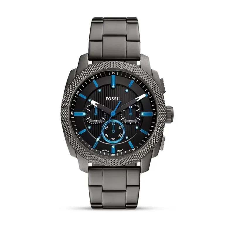 Fossil Machine Chronograph Smoke Stainless Steel Men's Watch front view