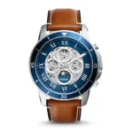 Fossil Grant Sport Automatic Luggage Leather Men's Watch front view