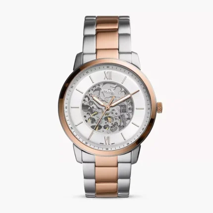 Fossil Neutra Automatic Two-Tone Skeleton Dial Men's Watch front view