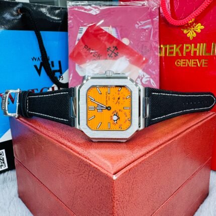 Patek Philippe Cubitus 5822P-001 Orange Dial Automatic Black Denim Strap Semi-Swiss Grade Men's Watch