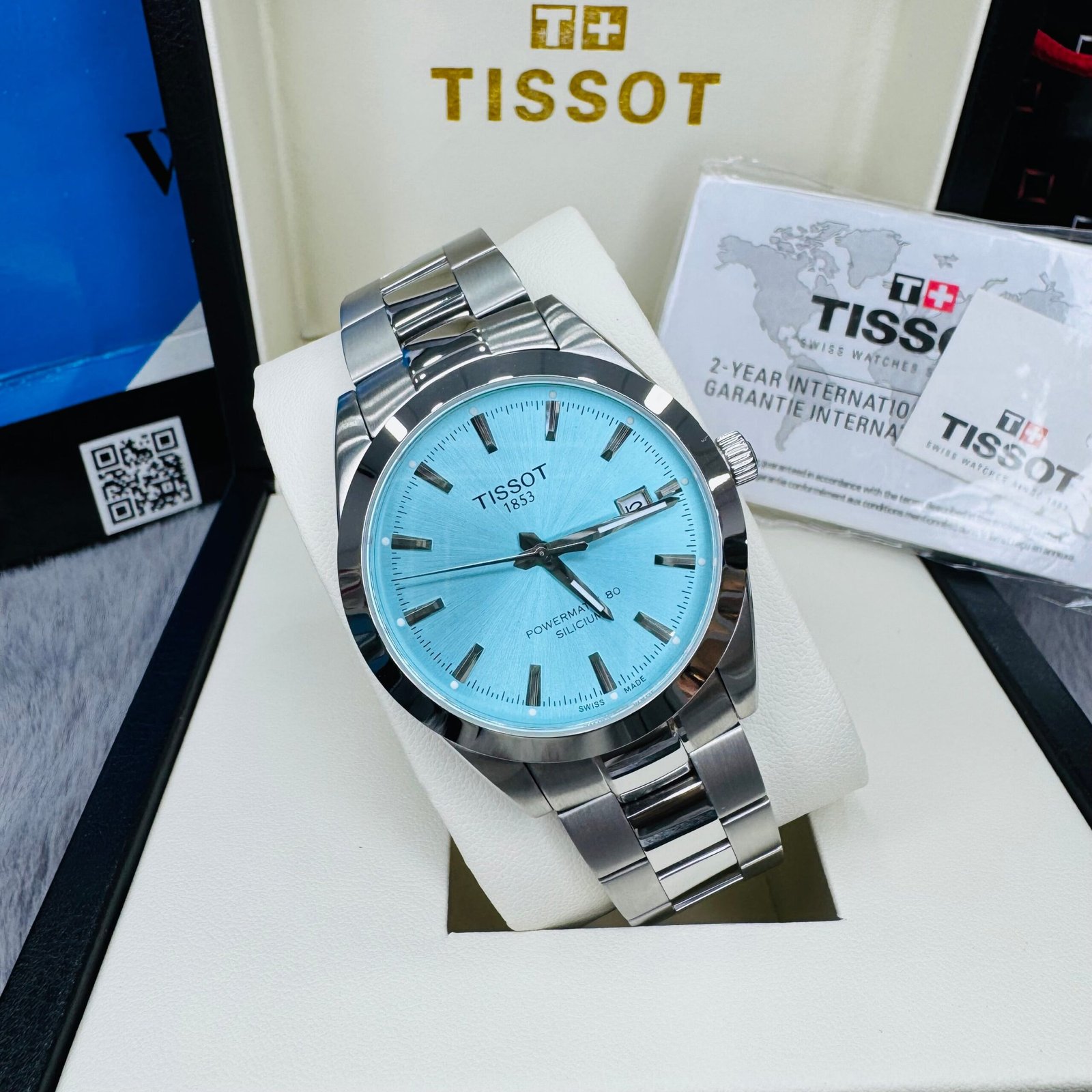 IMG_2199.jpg Tissot Gentleman Silicium Powermatic 80 Ice Blue Dial Automatic Stainless Steel Men’s Watch