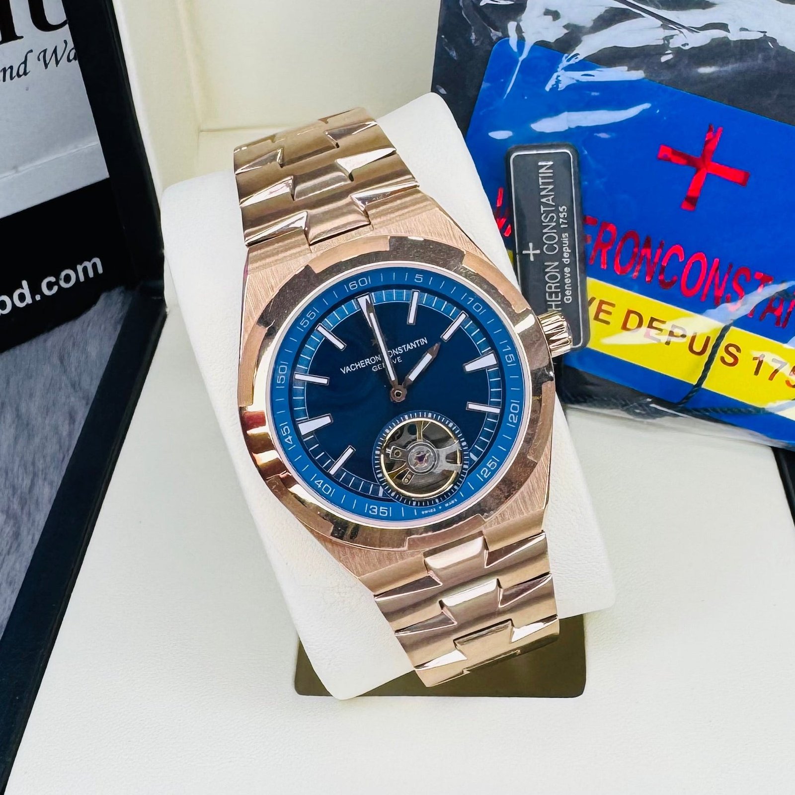 IMG_3526.jpg Vacheron Constantin Overseas Tourbillon Automatic Blue Dial Stainless Steel Chain Men’s Watch
