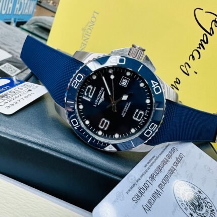 Longines Hydro Conquest Silver & Blue Color Automatic Silicone Strap Men’s Watch