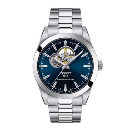 Tissot Gentleman Powermatic 80 Open-Heart Blue Dial Automatic Stainless Steel Men’s Watch