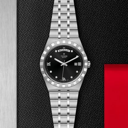 Tudor Royal Day-Date Automatic Black Dial Stainless Steel Chain Euro Grade Men’s Watch