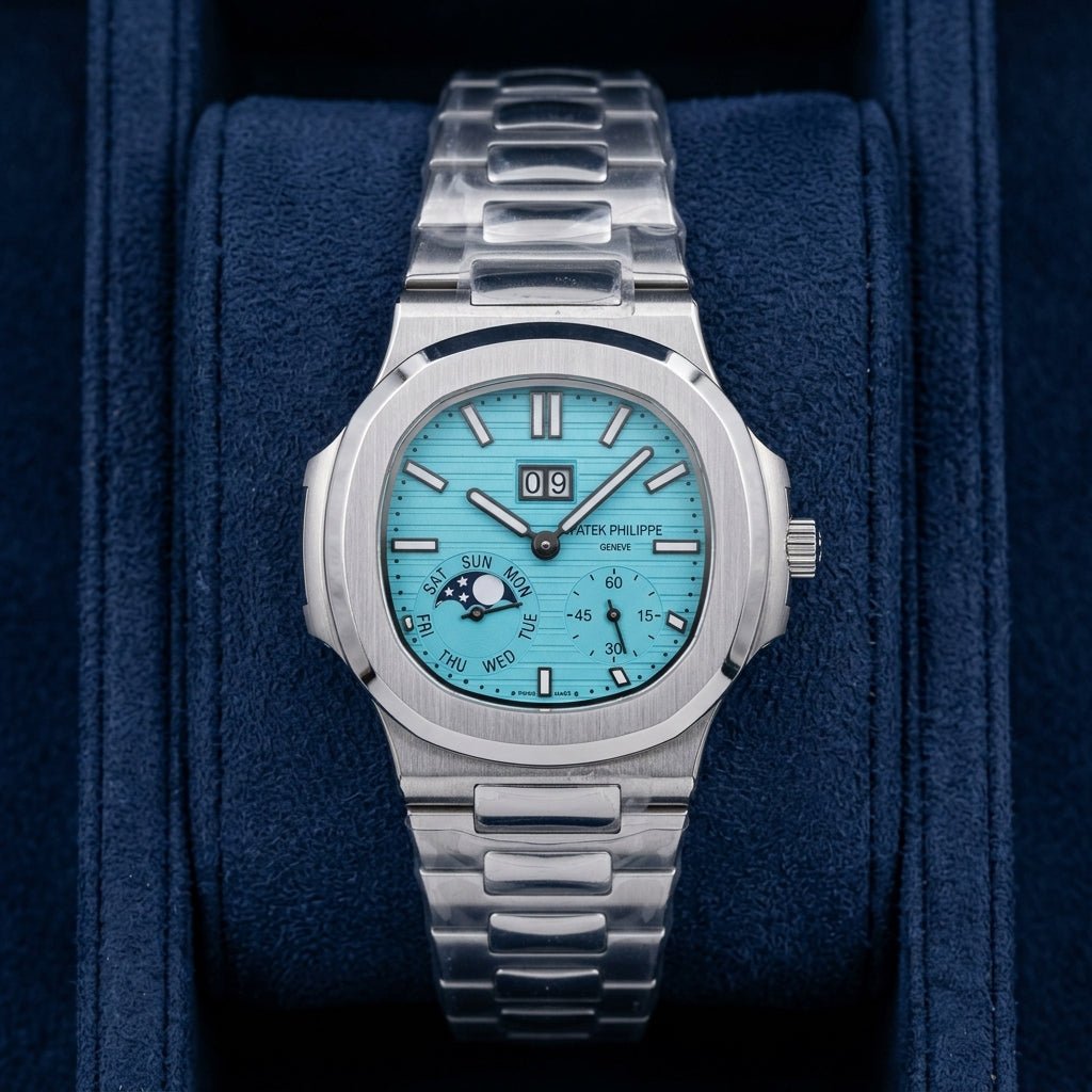 Remove_hand_change_background_202607051358.jpg Patek Philippe Nautilus Calendar Chronograph Automatic European Grade Stainless Steel Men's Watch