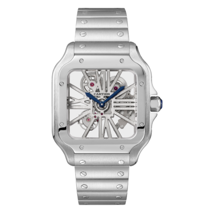 Cartier Santos "Skeleton" Dial Stainless Steel Case Euro Grade Men’s Chain Watch