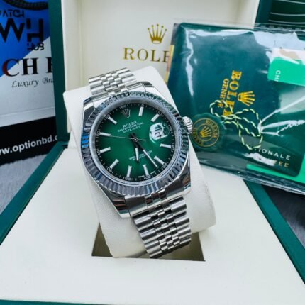 Rolex Datejust Green Dial Oyster Perpetual Automatic Stainless Steel Chain Men’s Watch
