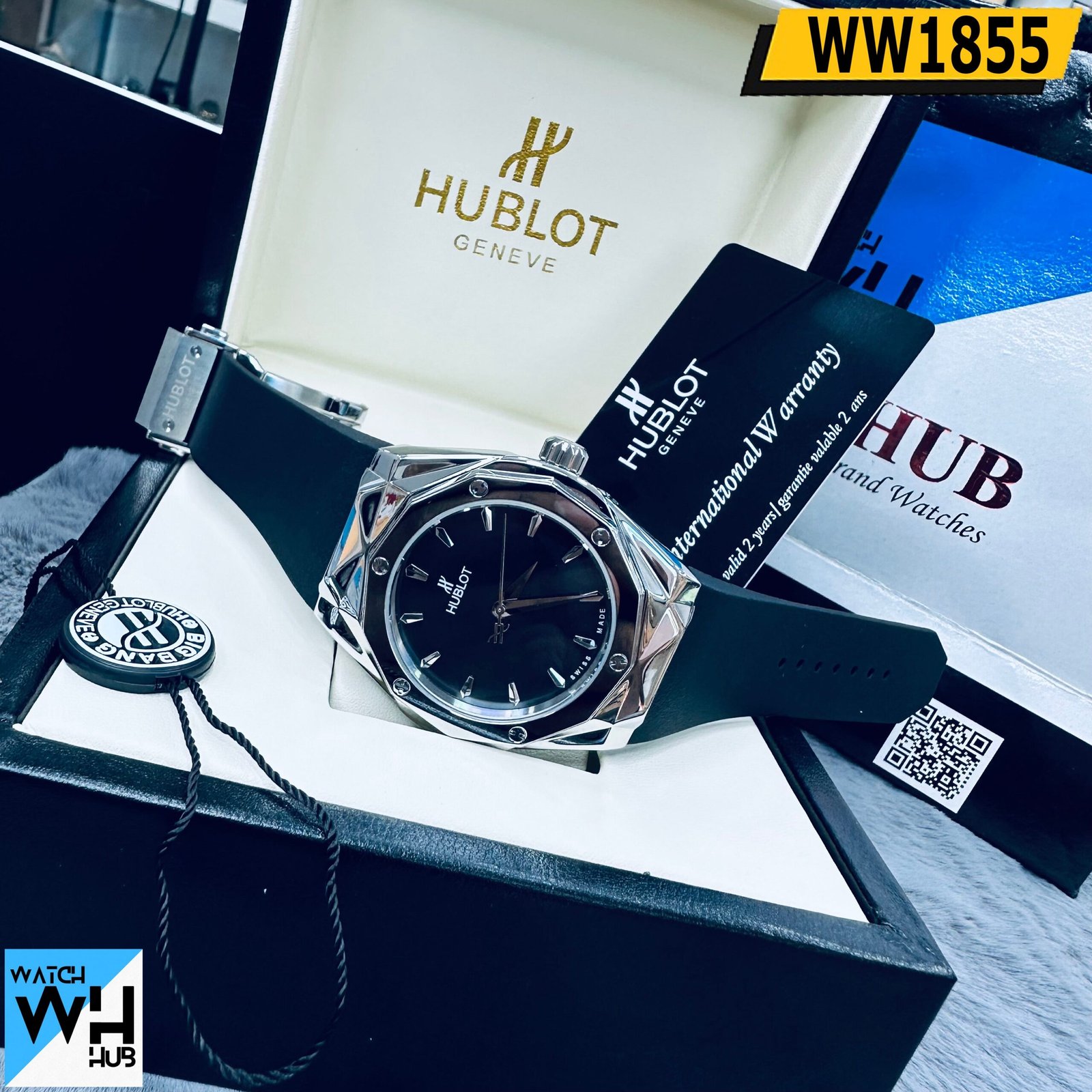 WW1855.jpg Hublot Classic Fusion Orlinski Titanium Silver Stainless Steel Quartz movements Silicone Strap Europe Standard Watch For Men’s