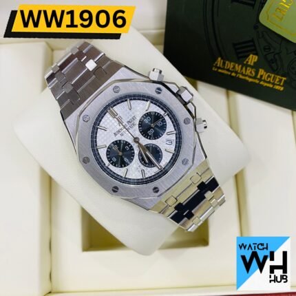 Audemars Piguet Royal Oak Chronograph Quartz Silver Color Stainless Steel Men’s Watch