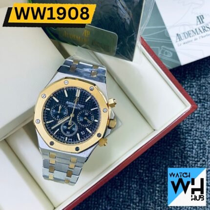 Audemars Piguet Royal Oak Chronograph Quartz Silver & Gold Color Stainless Steel Men’s Watch