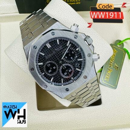 Audemars Piguet Royal Oak Chronograph Quartz Full Silver ColorStainless Steel Men’s Watch