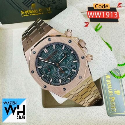 Audemars Piguet Royal Oak Chronograph Quartz Dark Green Dial Stainless Steel Men’s Watch