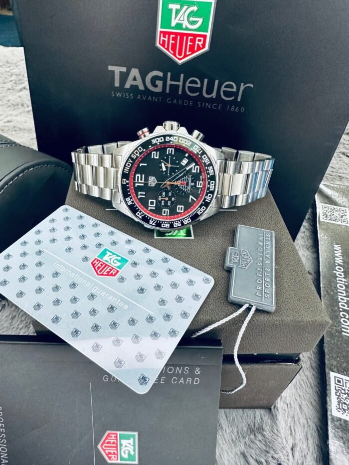 WW2340.jpg Tag Heuer Formula 1 Quartz Limited Edition Chronograph Ceramic Bezel Men’s Stainless Steel Chain Watch