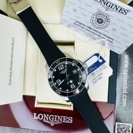 Longines Hydro Conquest Silver Color Automatic Silicone Strap Men’s Watch