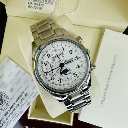Longines Master Collection Moon Phase Triple Calendar Automatic Stainless Steel Chain Men’s Watch