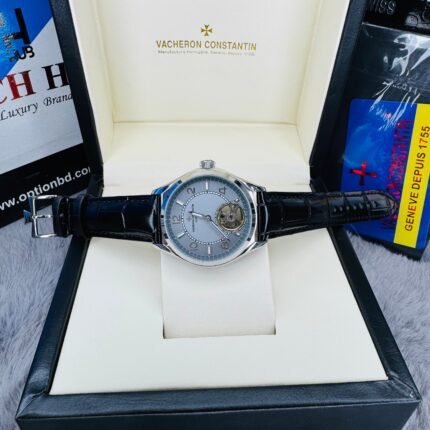 Vacheron Constantin Fiftysix Tourbillon Automatic Stainless Steel Genuine Leather Strap Men’s Watch