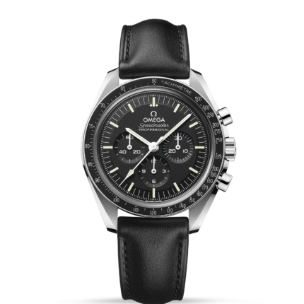 Omega Speedmaster Moonwatch Professional Automatic Stainless Steel Case Genuine Leather Strap Men's Watch