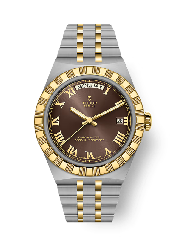 download_8_66841624-328b-40de-a40e-e54eb04592bd.png Tudor Royal Day-Date Automatic Brown Dial Stainless Steel Chain Men’s Watch