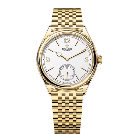 Rolex 1908 Perpetual Automatic White Dial Golden-Tone Stainless Steel Settimo Bracelet Men’s Watch