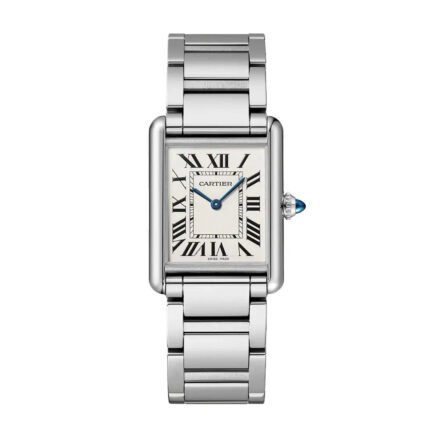 Cartier Tank Must Quartz Silver Tone White Dial Stainless Steel Chain Euro Grade Men’s Watch
