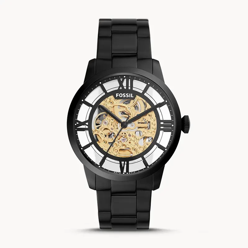 main16962191271814070710ME3197_main.webp Fossil Townsman Automatic Skeleton Black Dial Men's Watch front view