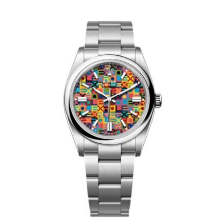 Rolex Oyster Perpetual Multicolored Jubilee Motif Dial Automatic Stainless Steel Chain Men’s Watch